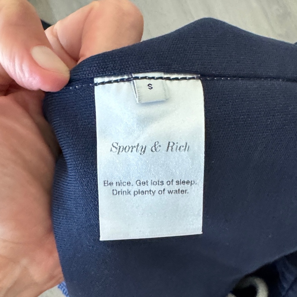Sporty & Rich Men’s Navy Joggers with Red and White Stripes - Picture 5 of 5